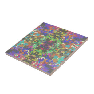 Pixelated Patterned Beyond Colors Of The Rainbow Tile