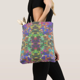 Pixelated Patterned Beyond Colors Of The Rainbow Tote Bag