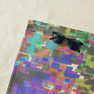 Pixelated Patterned Beyond Colours Of The Rainbow Beach Towel