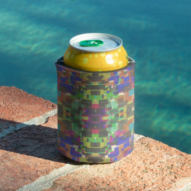 Pixelated Patterned Beyond Colours Of The Rainbow  Can Cooler (In Situ Pool)