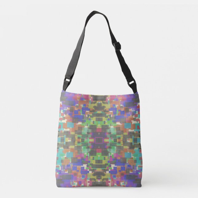 Pixelated Patterned Beyond Colours Of The Rainbow Crossbody Bag (Back)