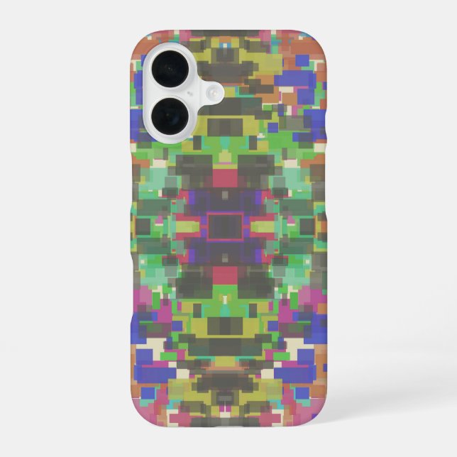 Pixelated Patterned Beyond Colours Of The Rainbow iPhone 16 Case (Back)