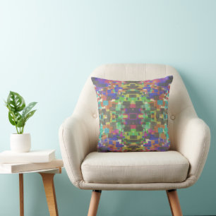 Pixelated Patterned Beyond Colours Of The Rainbow Throw Pillow
