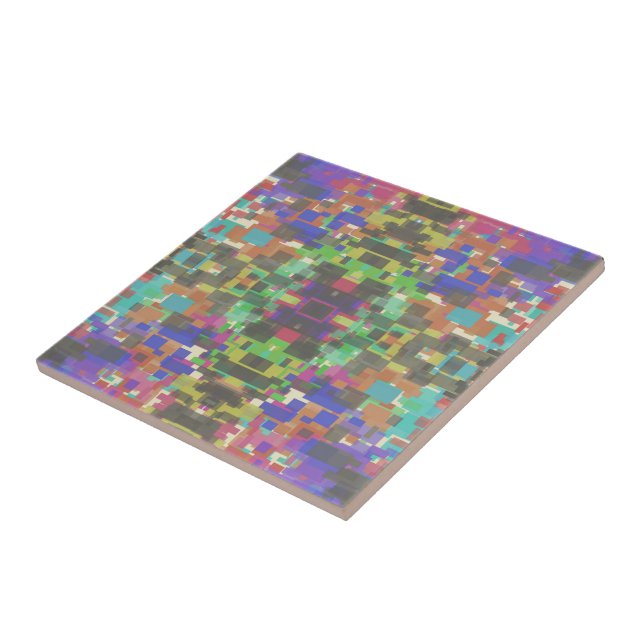 Pixelated Patterned Beyond Colours Of The Rainbow Tile (Side)