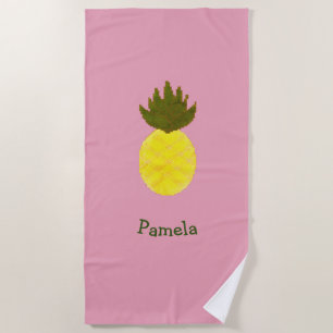 Pixelated Pineapple Beach Towel
