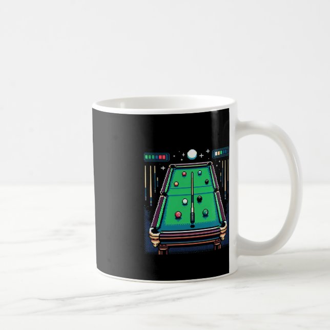 Pixelated Pot 8-bit Billiards  Coffee Mug (Right)