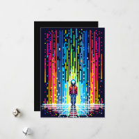 Pixelated Rain of Solace - Retro Digital Art