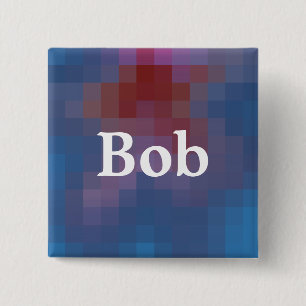 Pixelated Squares Personalized 2 Inch Square Button
