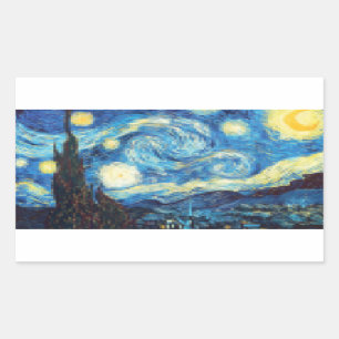 Pixelated Starry Night by Van Gogh Sticker