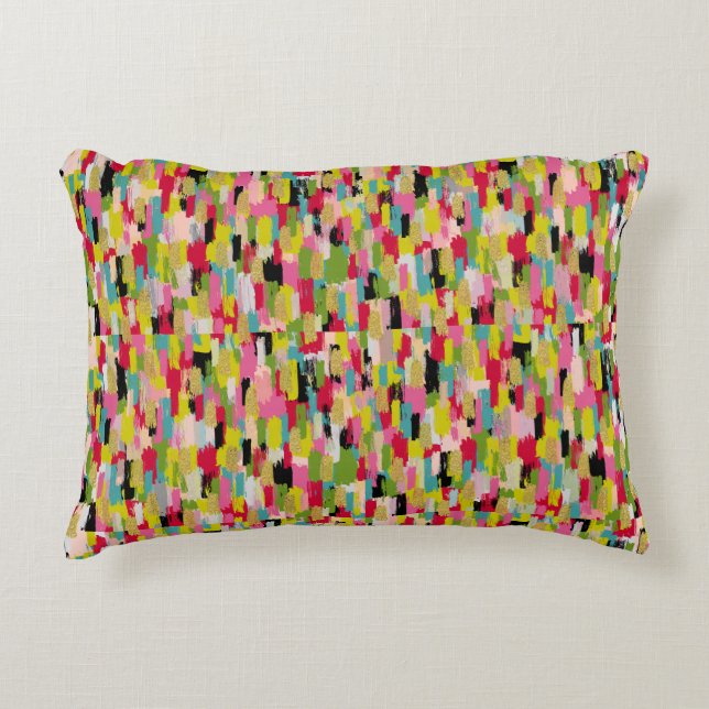 Pixelated Style Digital Art Accent Pillow (Front)