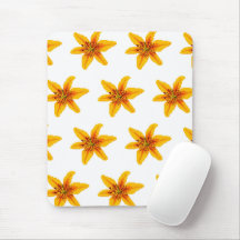 Pixelated Yellow Lily Flower