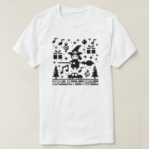 Pixelated Yuletide Magic Witch Festive Game Night T-Shirt