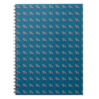 Pixeled Blue Hummingbird  Notebook