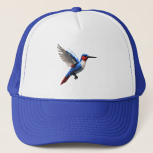 Pixeled Blue Hummingbird Trucker Hat