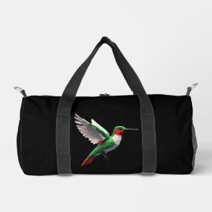 Pixeled Green Hummingbird Duffle Bag