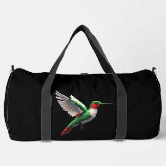 Pixeled Green Hummingbird Duffle Bag