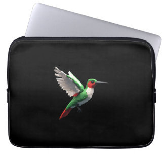 Pixeled Green Hummingbird Laptop Sleeve