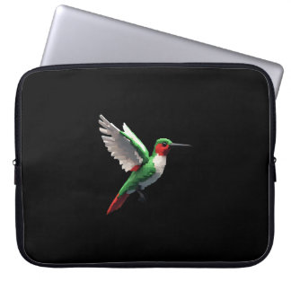 Pixeled Green Hummingbird Laptop Sleeve