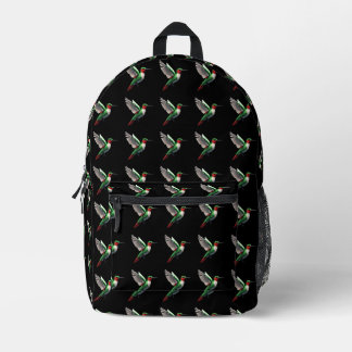Pixeled Green Printed Backpack