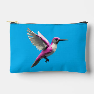 Pixeled Pink Hummingbird- Accessory Pouch