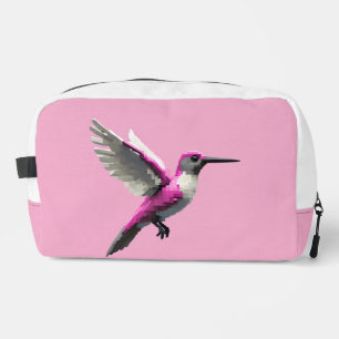 Pixeled Pink Hummingbird Dopp Kit