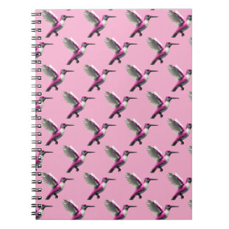 Pixeled Pink Hummingbird Notebook
