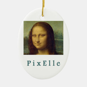Pixelle femme ceramic ornament