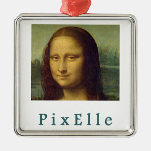Pixelle femme metal ornament