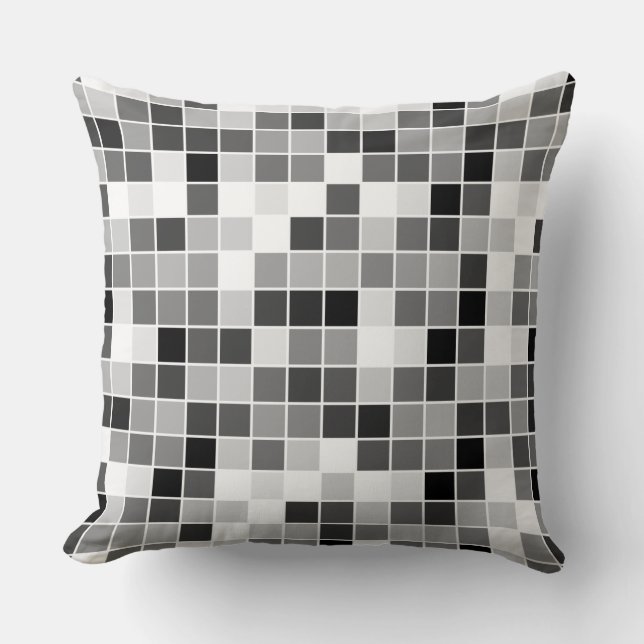 Pixels 060614 (01) - Outlined Throw Pillow (Front)