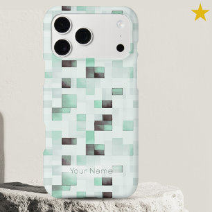Pixels Aquarelle Turquoise Moderne Nom Personnalis
