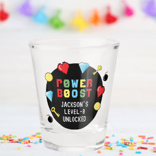 Pixels Arcade Game Level Up Kids Birthday Shot Glass