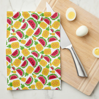Pixels de fruits 1980 Style serviette de cuisine