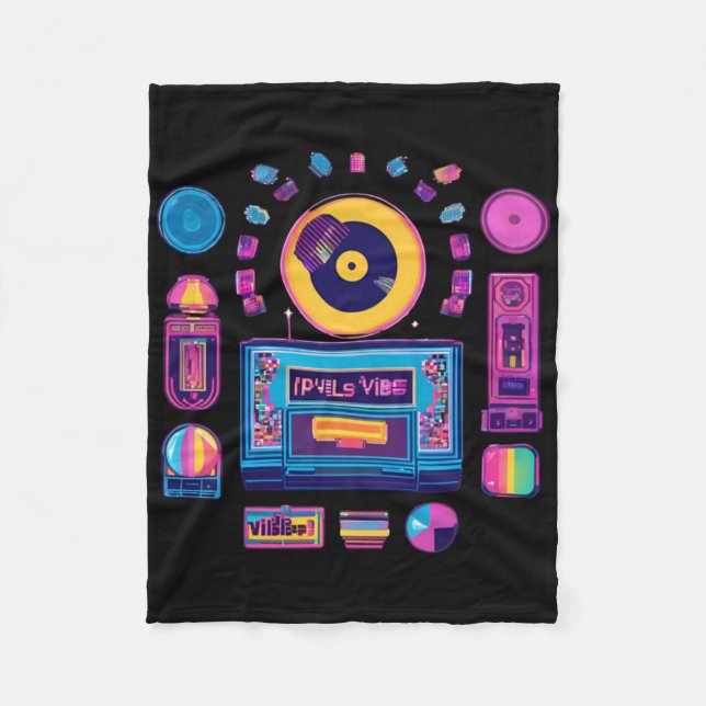 Pixels  fleece blanket (Front)
