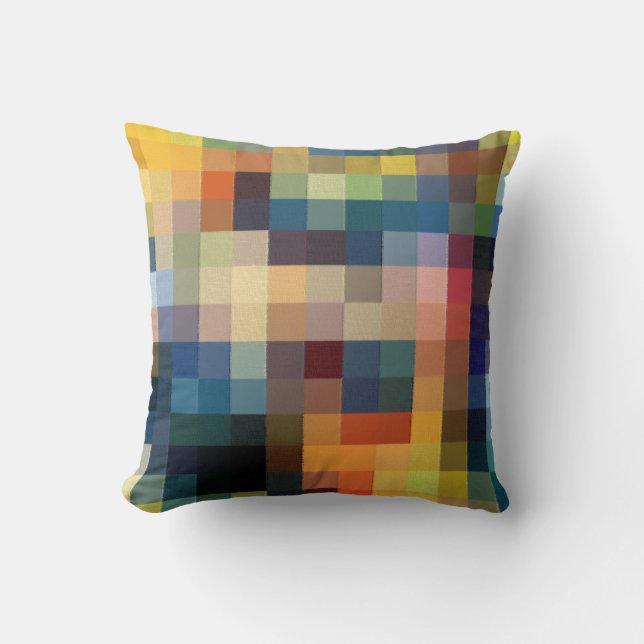 Pixels Patchwork Throw Pillow (Front)