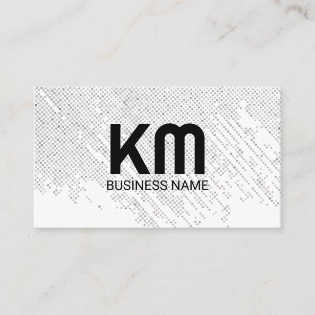 Pixels Pattern | Monogram Lettering Business Card (Front)