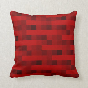 Pixels red throw pillow