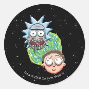 Pixelverse Rick and Morty Portal Graphic Classic Round Sticker