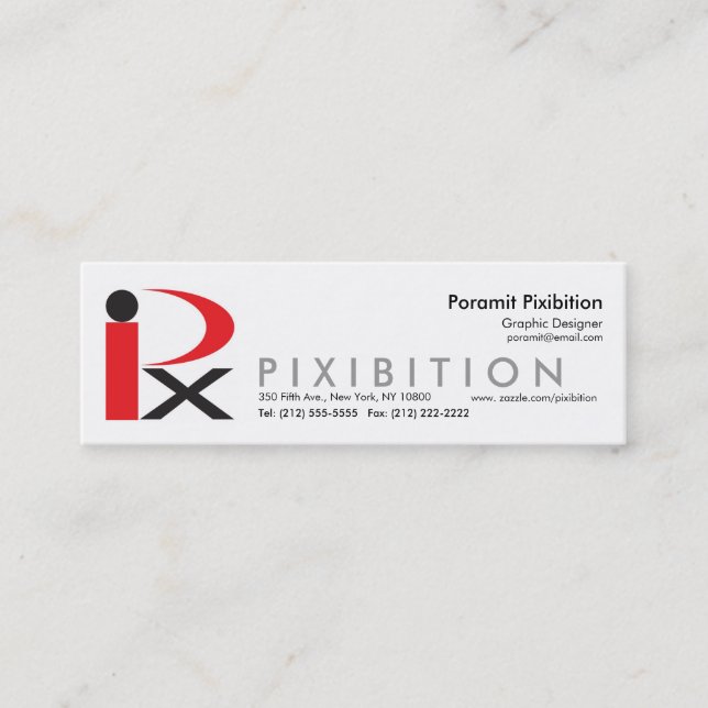 Pixibition Skinny Business Card Template3 (Front)