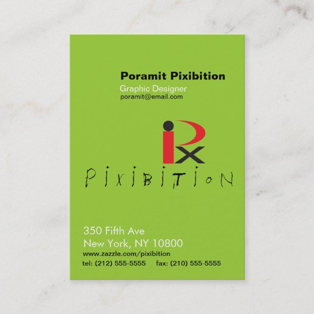 Pixibition Vertical Chubby Business Card Template9 (Front)