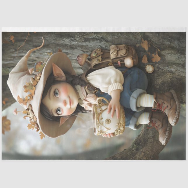 Pixie Beige Hat Tissue Paper (Front)