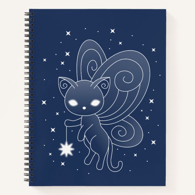 Pixie Cat - Fairy Wings Kitty Notebook (Front)