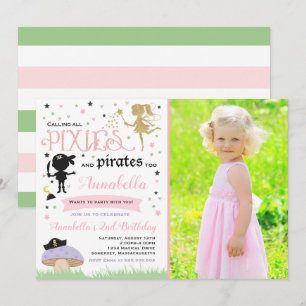 Pixie Et Pirate Invitation D'Anniversaire Pirate F