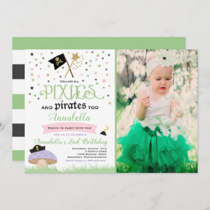 Pixie Et Pirate Invitation D'Anniversaire Pirate F