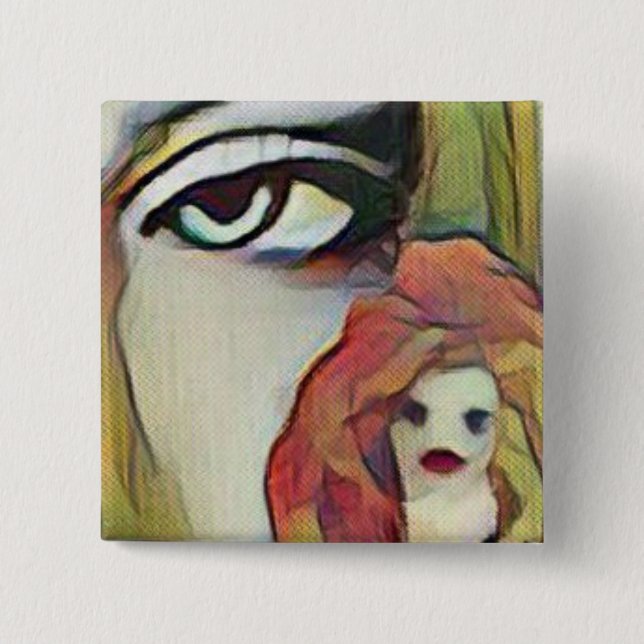 Pixie Eyes 2 Inch Square Button (Front)