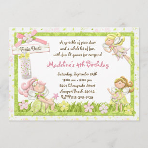 Pixie Fairy Birthday Party Invitation