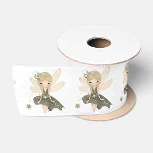 Pixie Fairy Girl With Stars Satin Ribbon