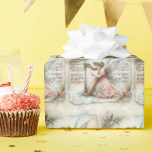 Pixie Fairy Playing a Harp Wrapping Paper