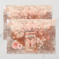 Pixie Fairy Wings Sparkle Mason Jar Invitations