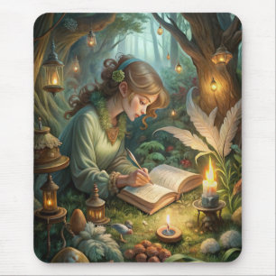 Pixie Girl Writing Mouse Pad