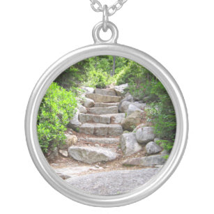 Pixie Globes - Stone Stairs Silver Plated Necklace